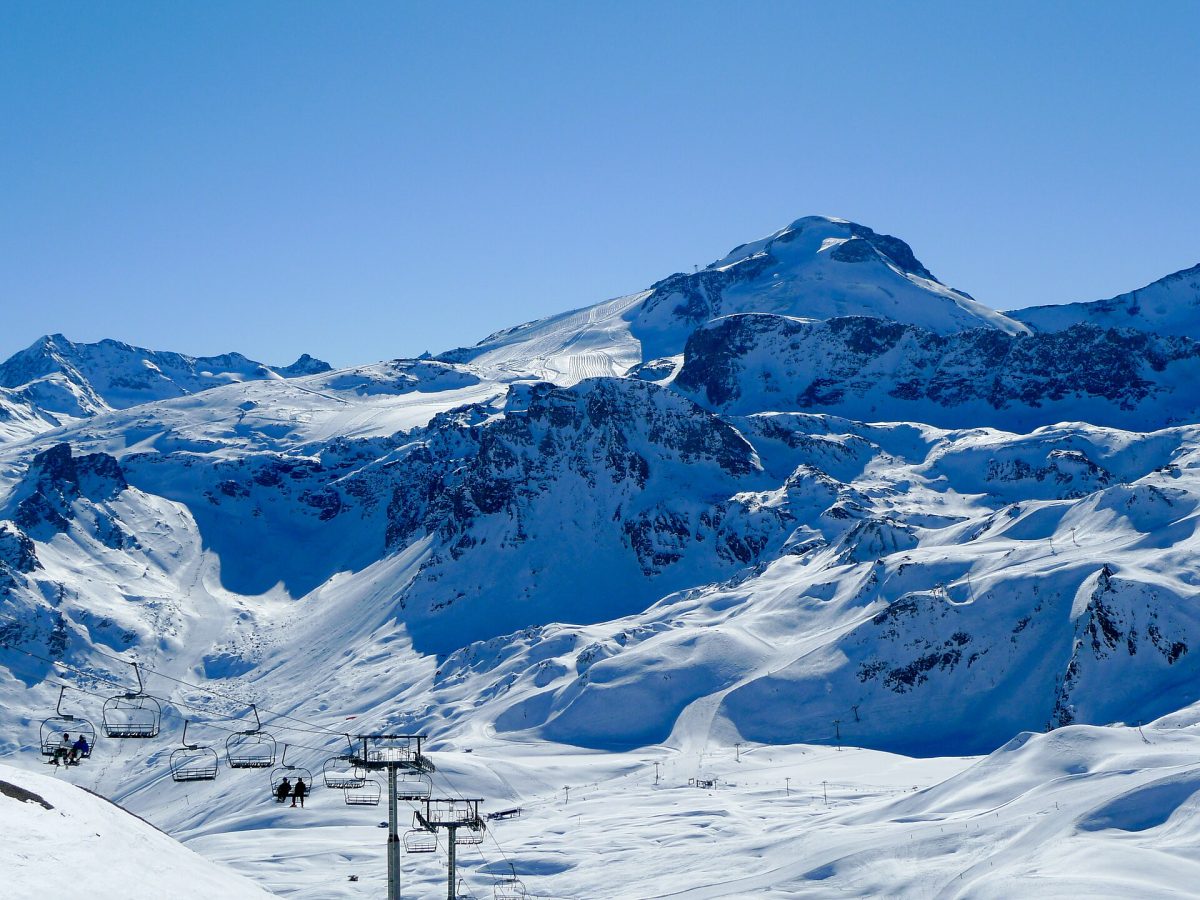 Glacier de la Grande Motte vu des pistes de la Tovière à Tignes