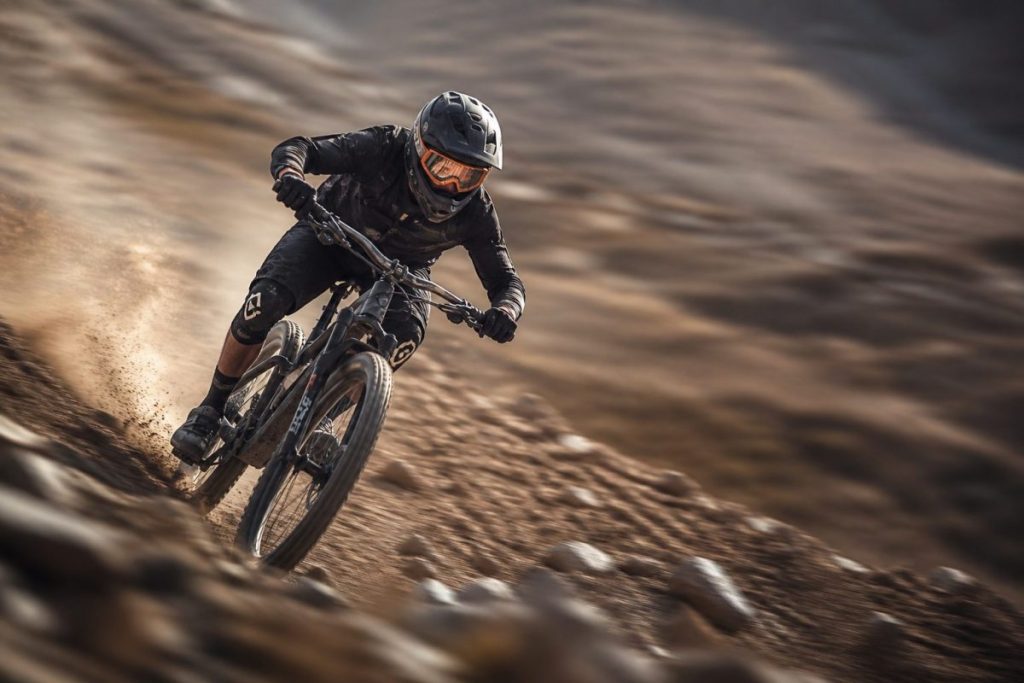 Un vététiste sur le Bike Park de Val Thorens