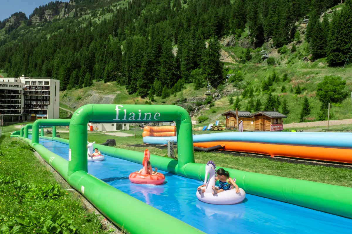 Pentagliss, activité d'eau à Flaine en été