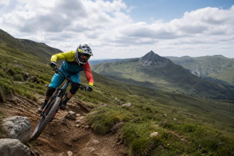 Un VTT sur le bike park de Super BEsse