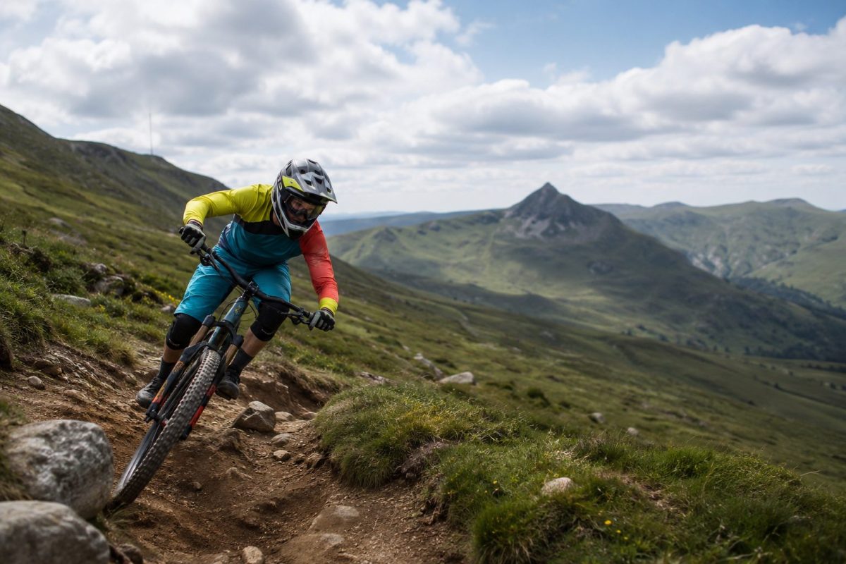 Un VTT sur le bike park de Super BEsse