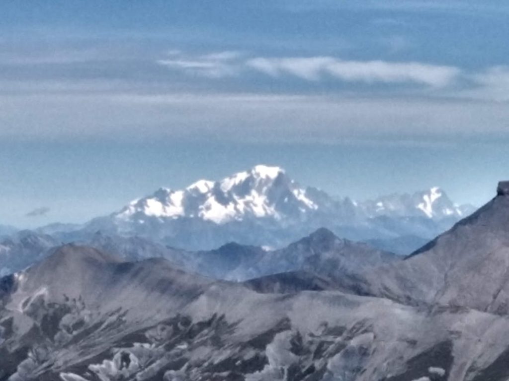 Le Mont-Blanc vu depuis le glacier des Deux Alpes