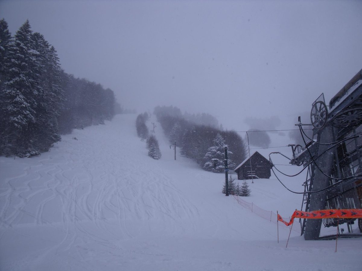 Le téléski et les pistes du secteur Bronner au Schnepfenried