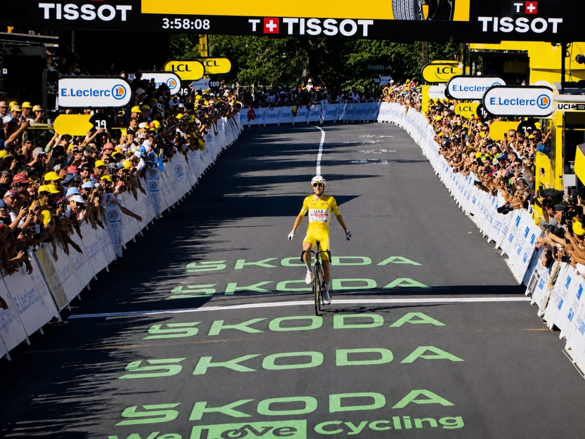 Tadej Pogacar, lors de sa victoire au Lioran dans le Tour de France 2026