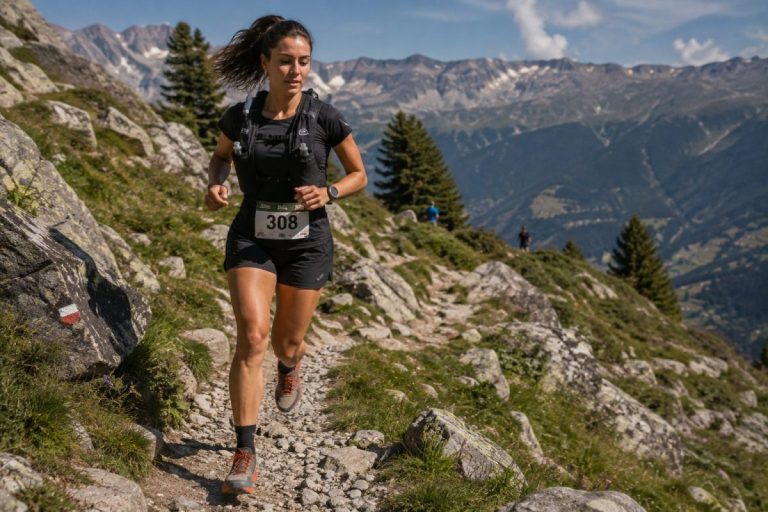 Une coureuse lors du Supertrail de Barlatay, en Suisse