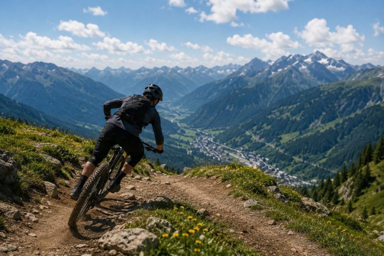 Un vététiste lors du Bike Festival de Verbier 2026