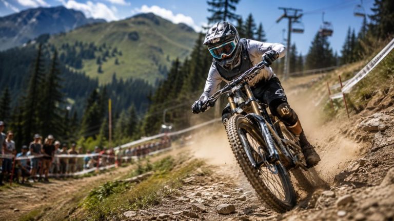 Un participant de la Coupe de France de VTT à Châtel