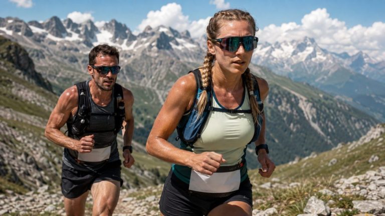 Deux trailers, un homme et une femme, qui participent au Trail de la Meije 2026