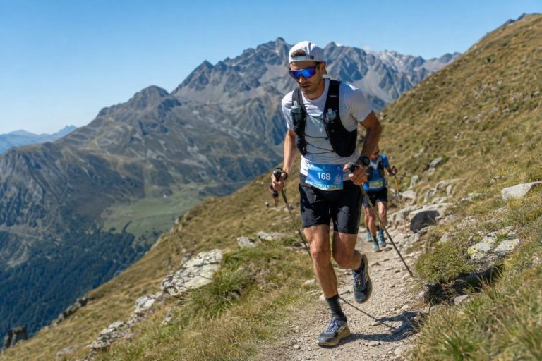 Un participant du Méribel Trail 2026 en course