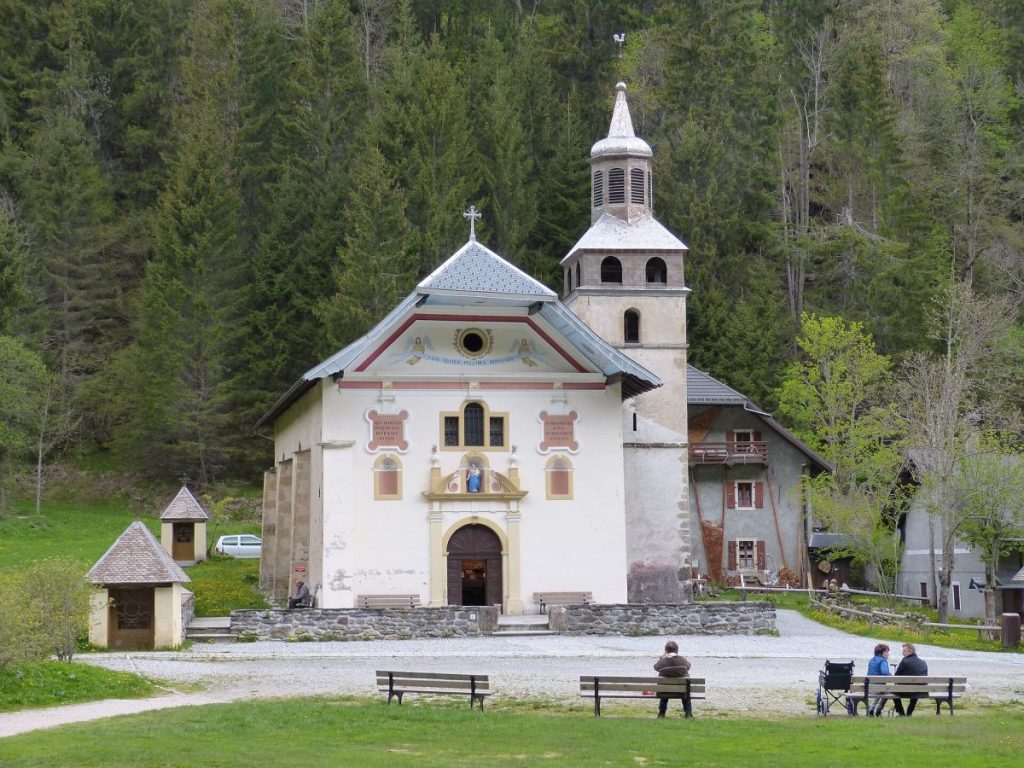 L'église de Notre Dame de la Gorge, à proximité des Contamines Montjoie