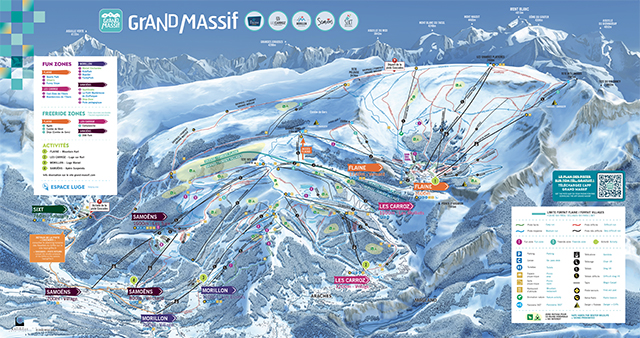 Aperçu du plan des pistes de Flaine et du Grand Massif