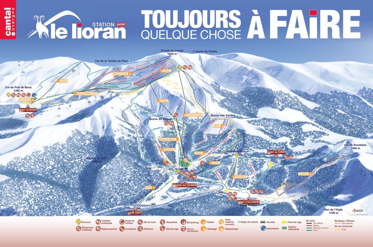Aperçu du plan des pistes du Lioran