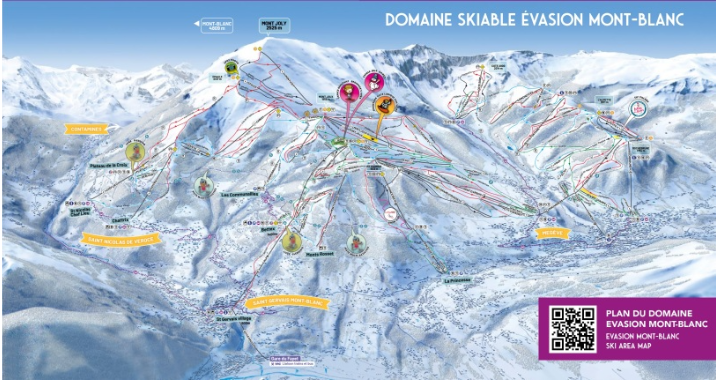 Aperçu du plan des pistes de Megève