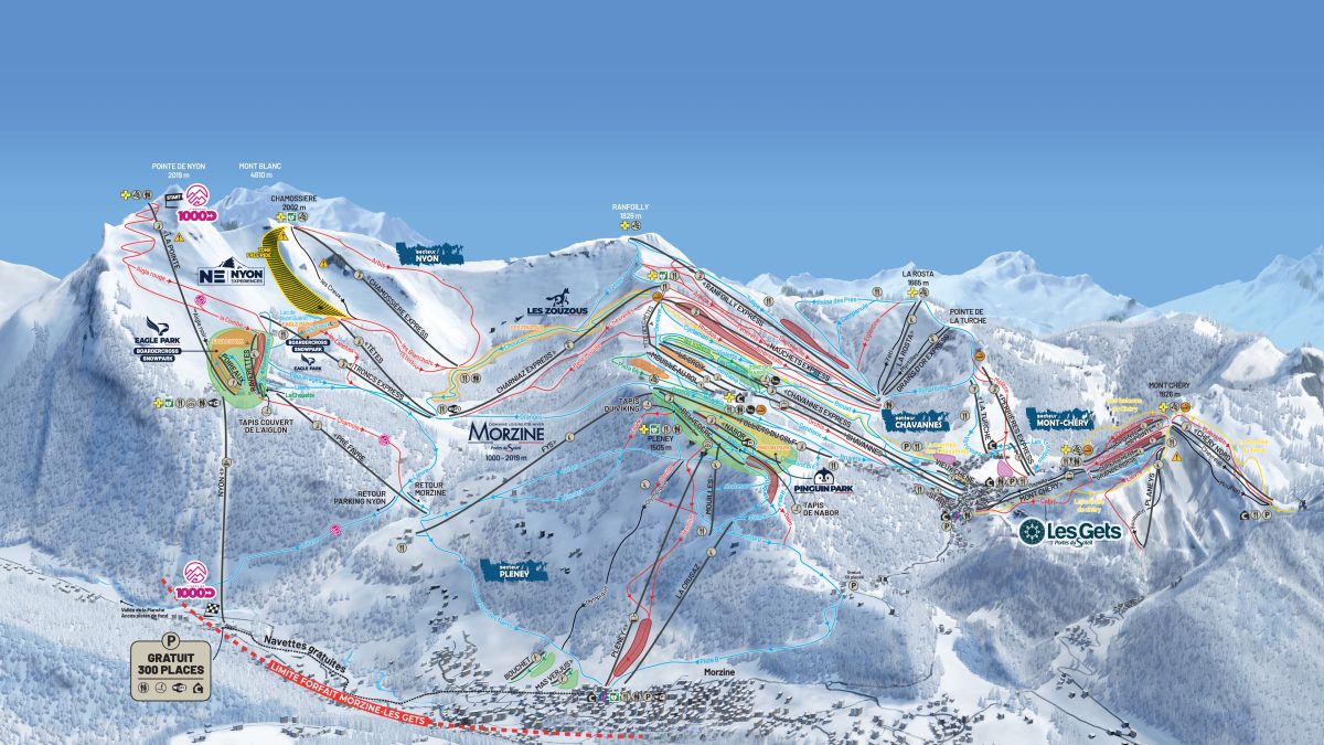 Aperçu du plan des pistes de Morzine
