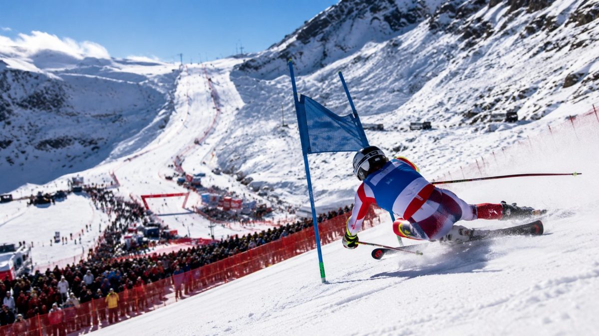 Un skieur lors de la coupe du monde de Géant à Solden en 2026