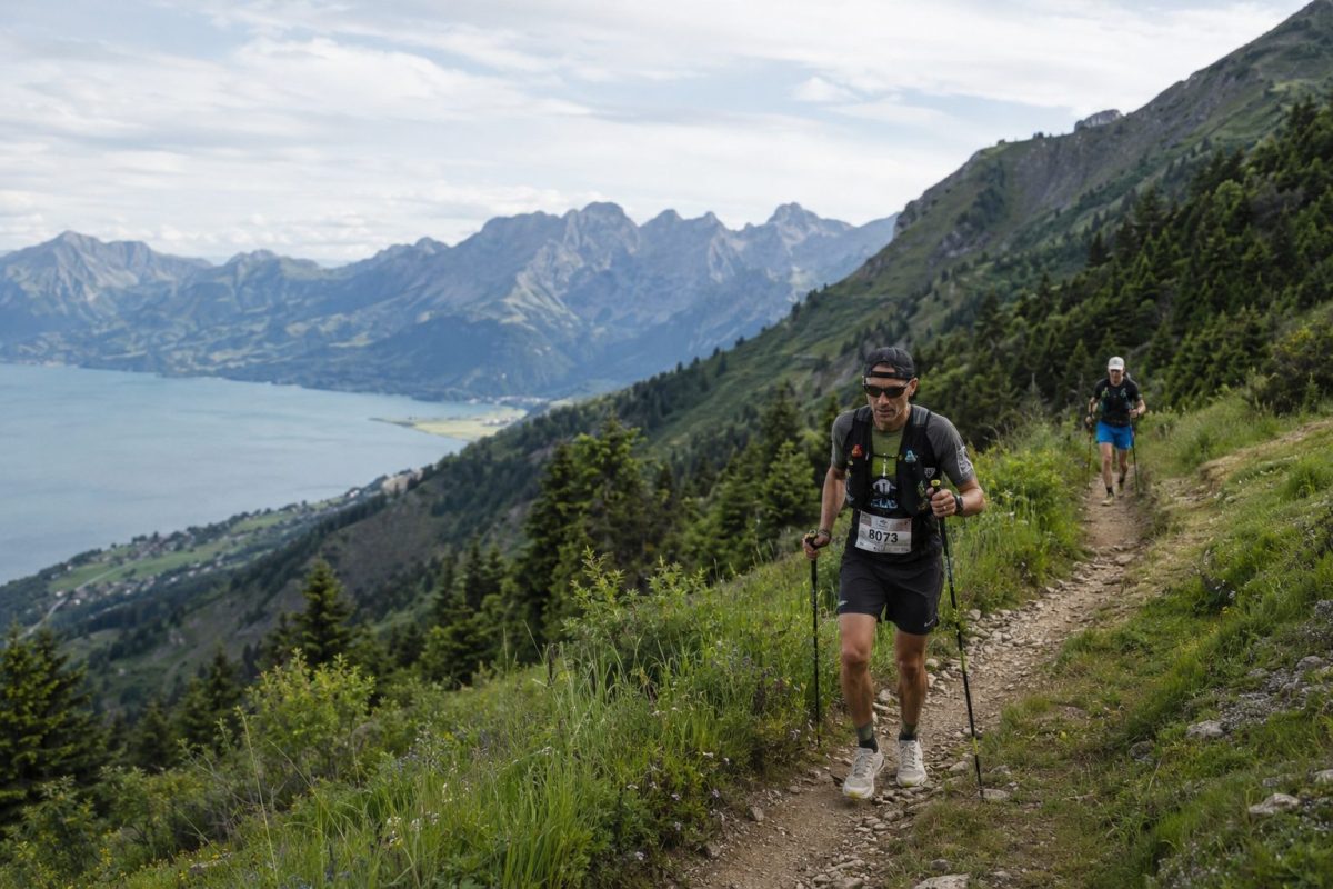 Un concurrent du SwissPeak Trail 2026 en course