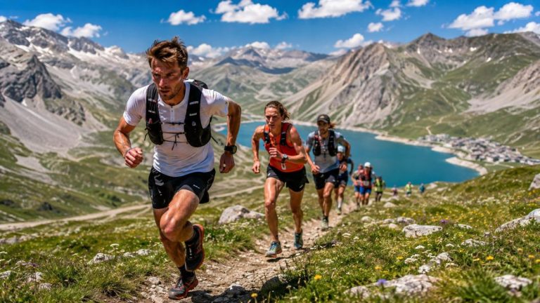 Des concurrents du Tignes Trail 2026 en course