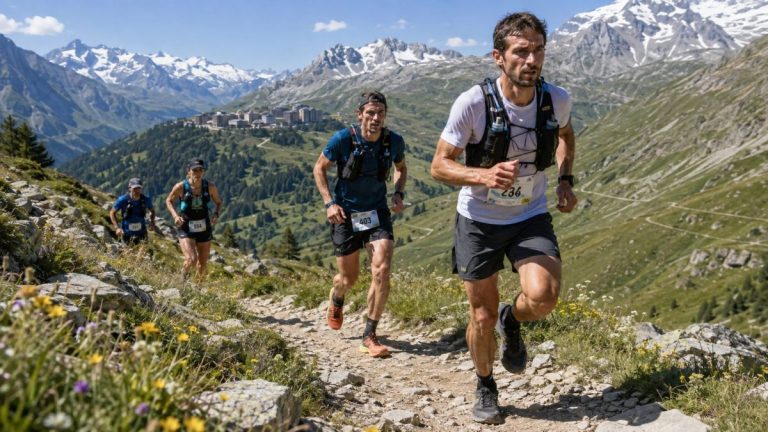 Des participants du Trail des Arcs, en Savoie
