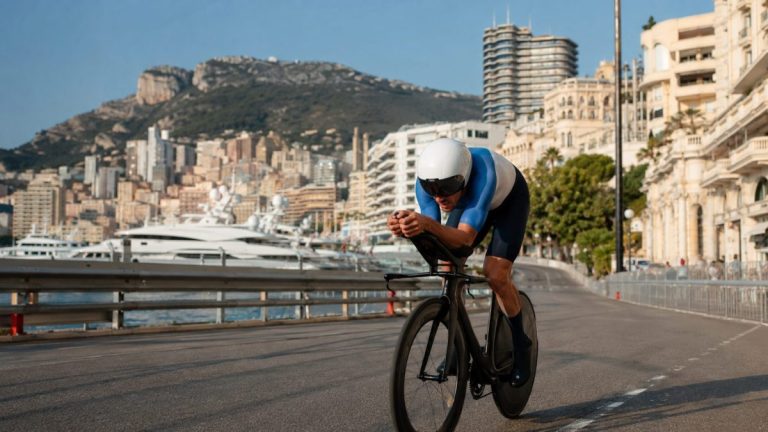Cycliste sur une route côtière