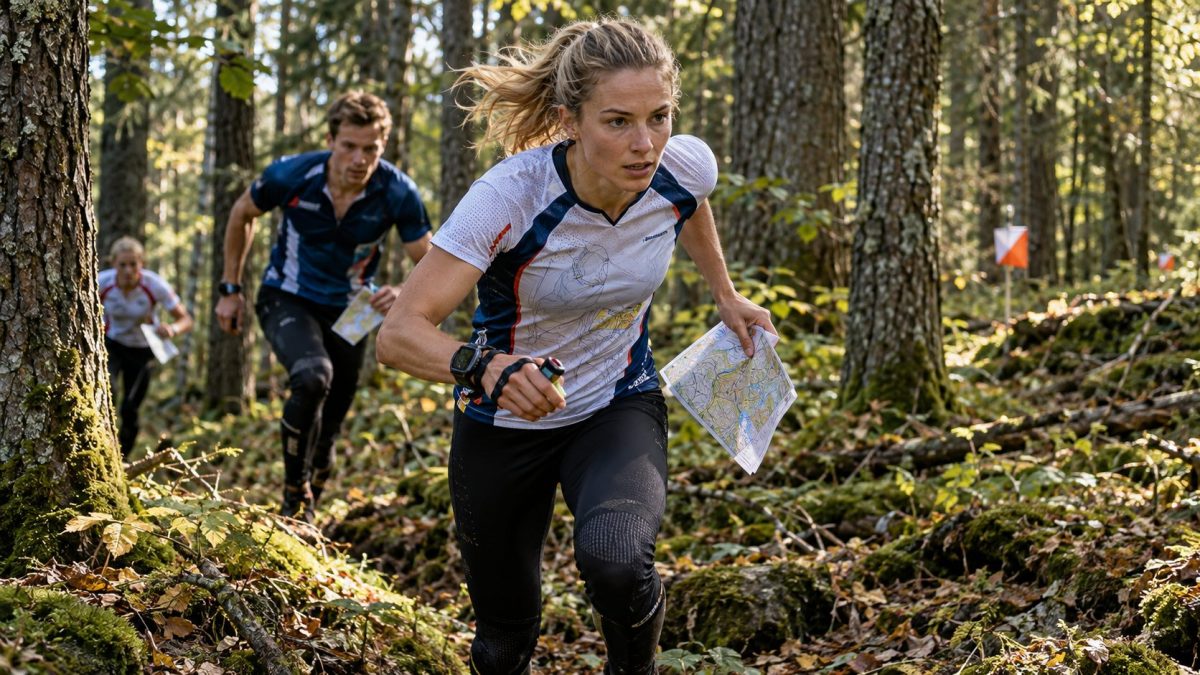 Une concurrente des championnats d'Europe de Course d'orientation 2026