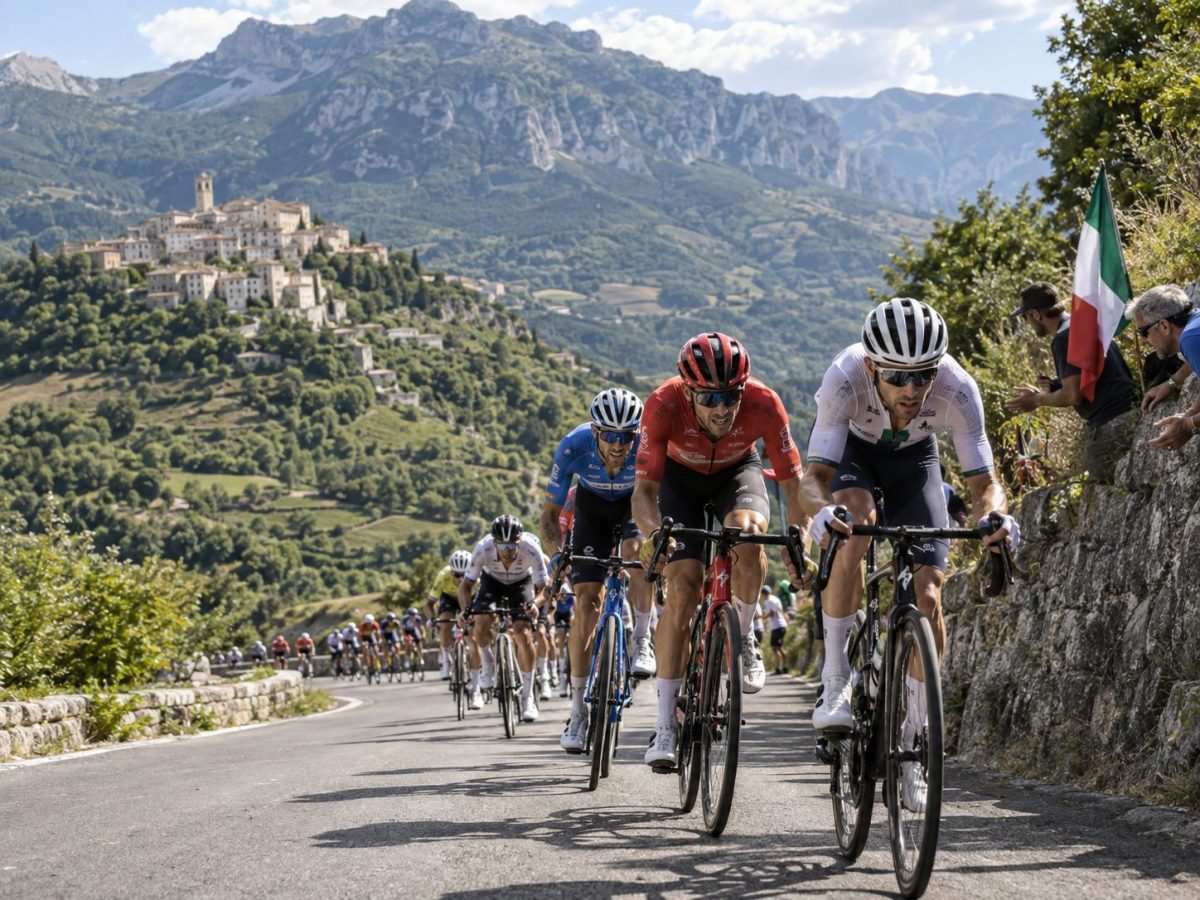 Le peloton du Giro Abruzzio en Italie