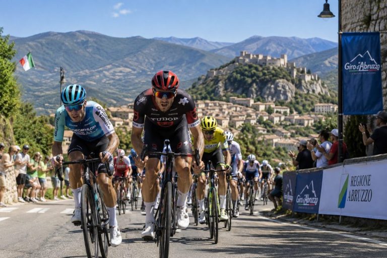 Les coureurs du Giro d'Abruzzo 2026
