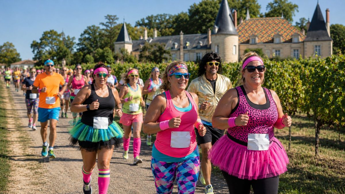 Le Marathon du Médoc en 2026 avec des femmes et des hommes costumés