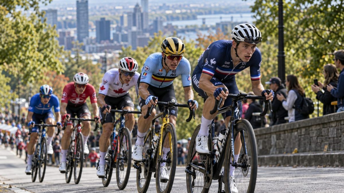 Le peloton des mondiaux de cyclisme U23 lors de l'épreuve de course en ligne en 2026
