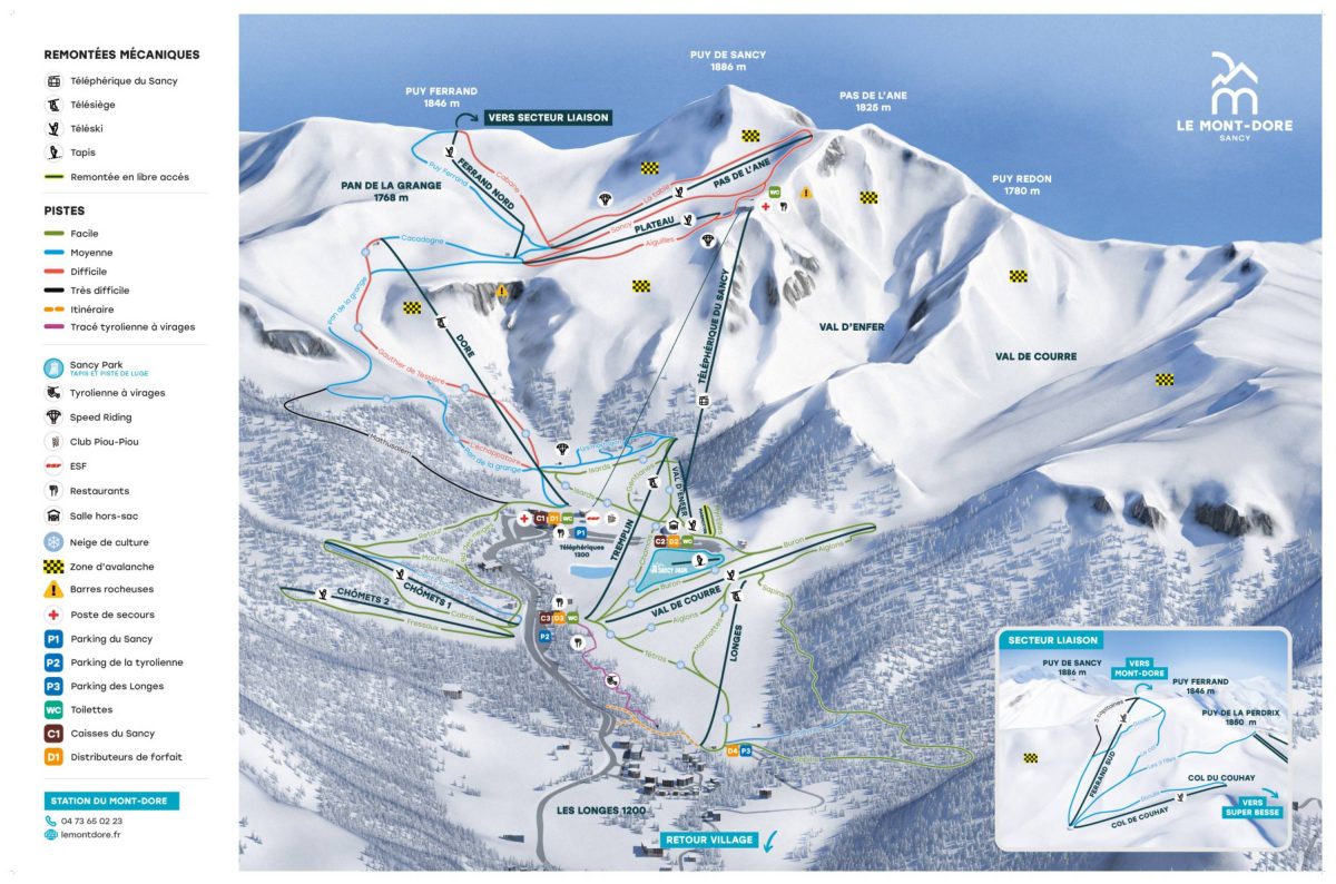 Plan des pistes du Mont-Dore
