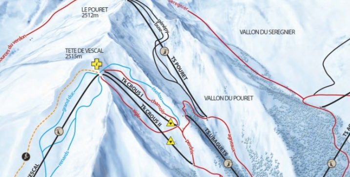 Aperçu du plan des pistes de Pra Loup