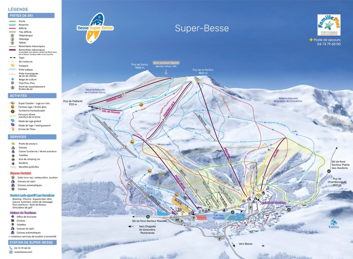 Plan des pistes de Super-Besse
