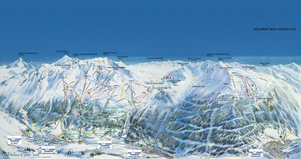 Plan des pistes de Val Cenis