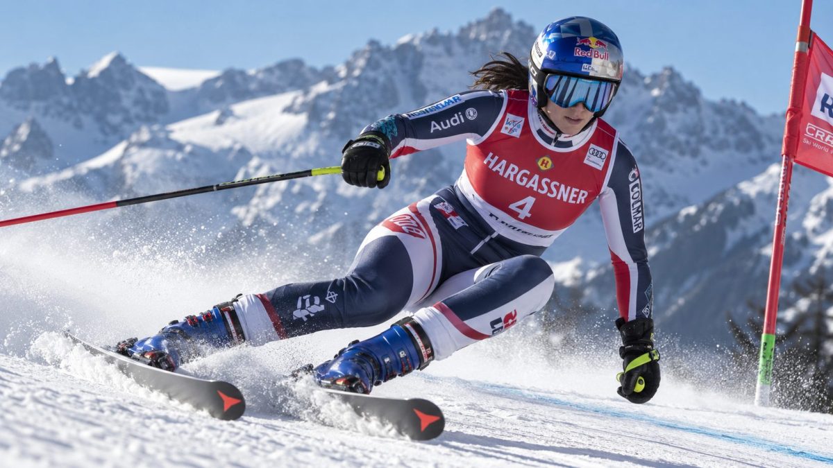 Une skieuse en descente durant la coupe du monde de ski 2026 2027
