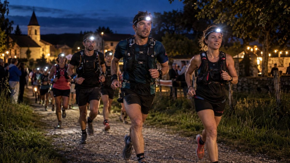 Des concurrents du trail Biz Night 2026