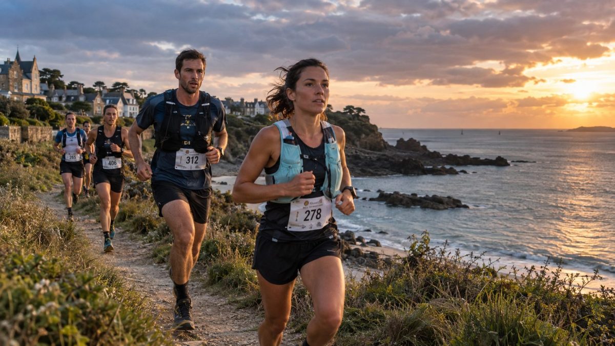 Des concurrents du Trail de Dinard 2026 en soirée