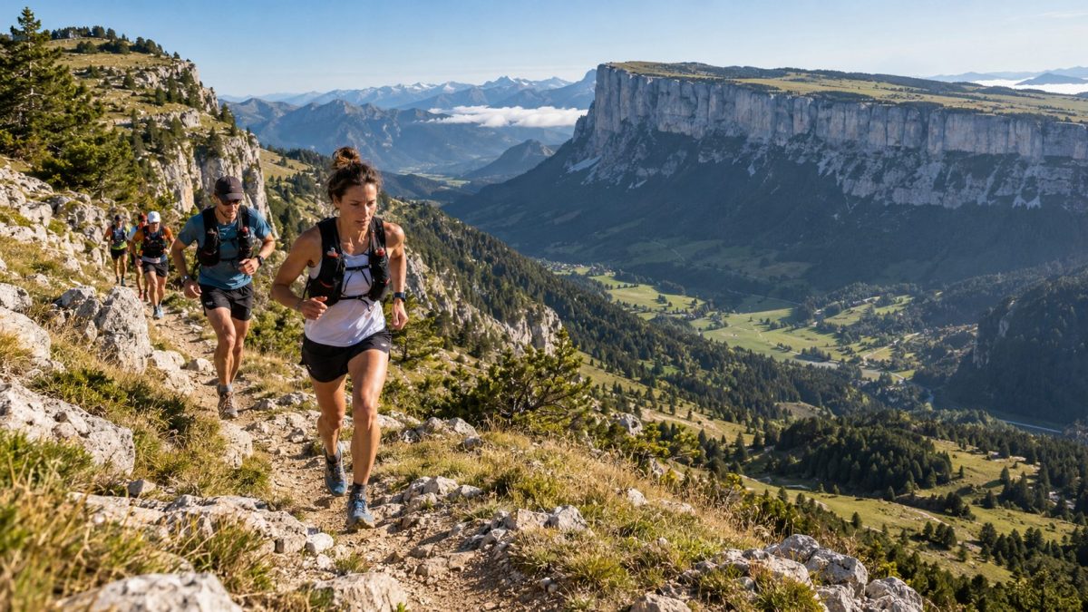 Deux participants de l'Ultra Trail du Vercors