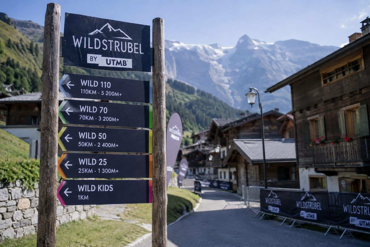 Une pancarte présentant les différentes course de la WildStrubel 2026