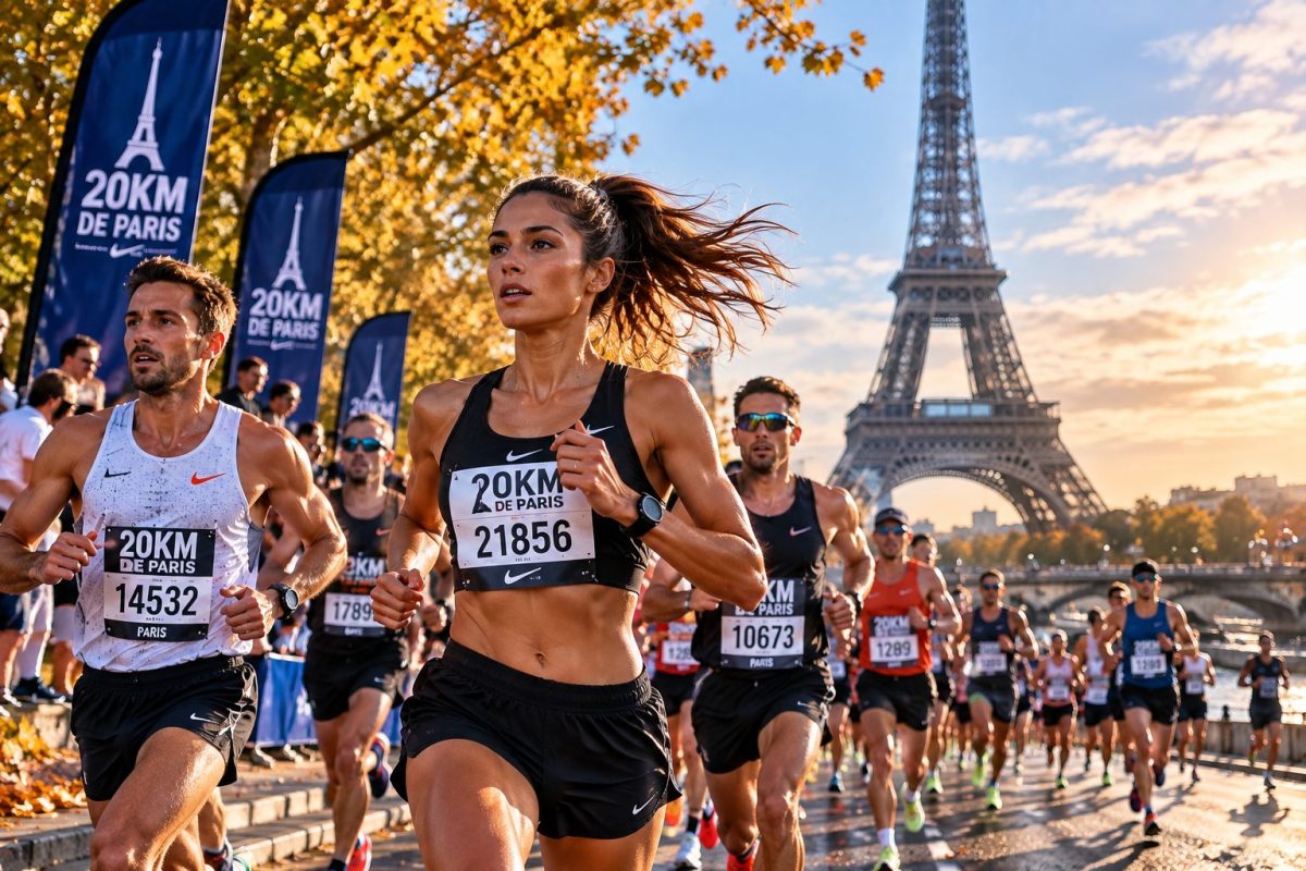 Des coureuses et coureurs disputant le 20km de Paris en 2026