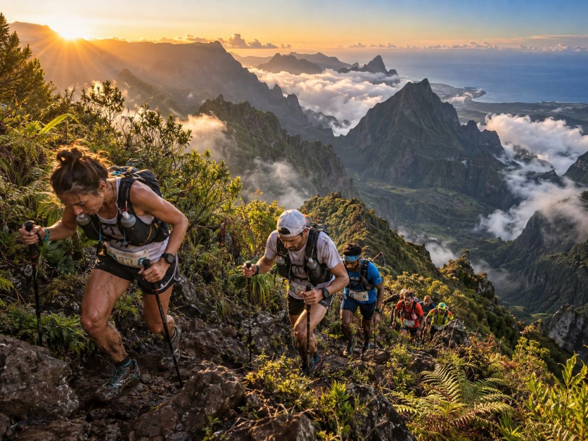 Des coureurs et coureuses dans la Diagonale des Fous