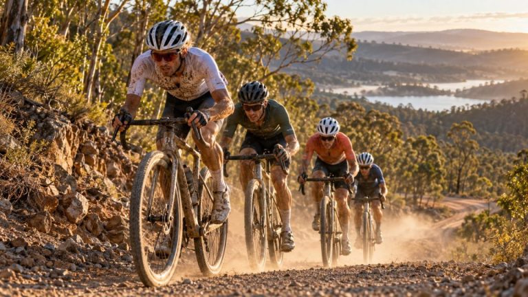Des concurrents des Mondiaux 2026 de VTT Gravel