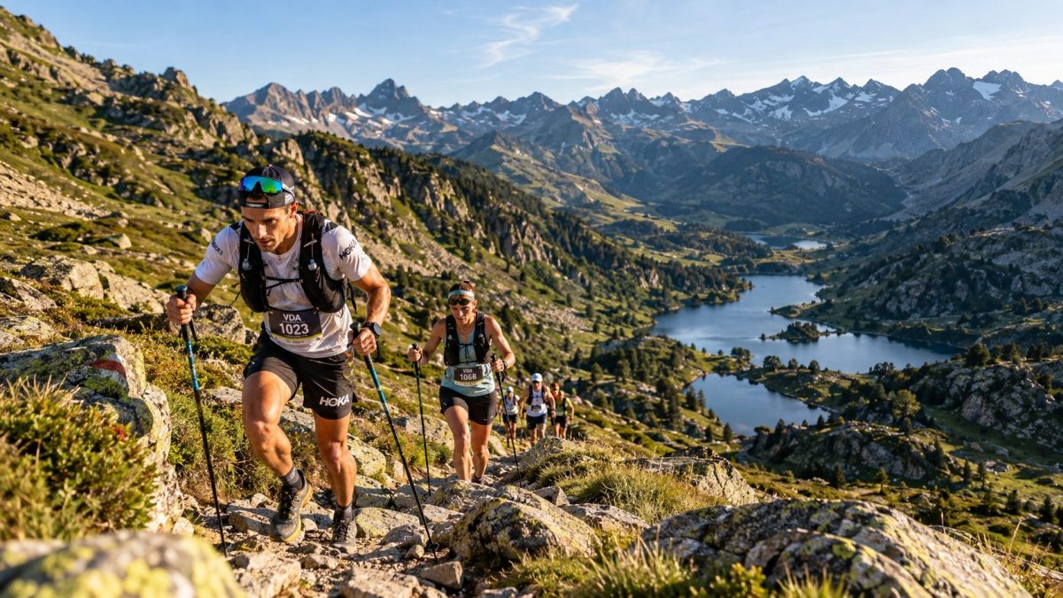 Coureurs sur les sentiers du Val d’Aran by UTMB 2027 dans les Pyrénées